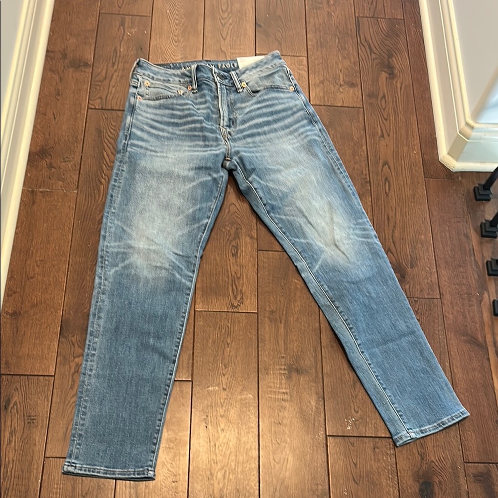 American Eagle Outfitters Slim Blue Jeans with Authentic Fading
